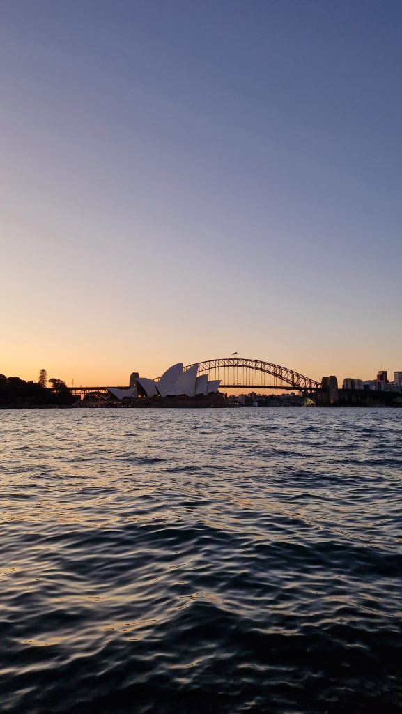 Sonnenuntergang Ausblick Mrs Macquries Chair, Sydney