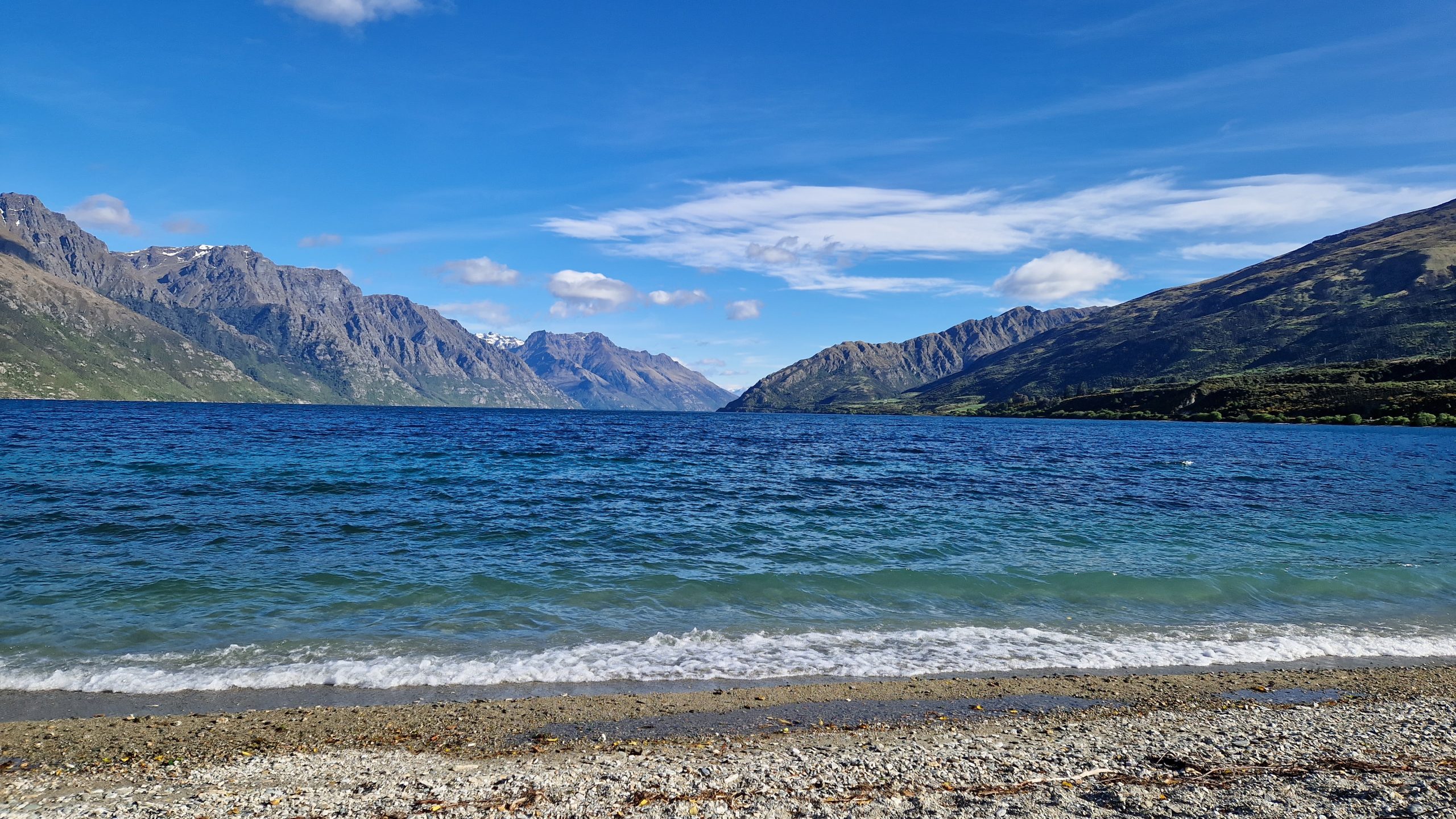 Blick auf den Lake Wakatipu, Südinsel, Neuseeland
