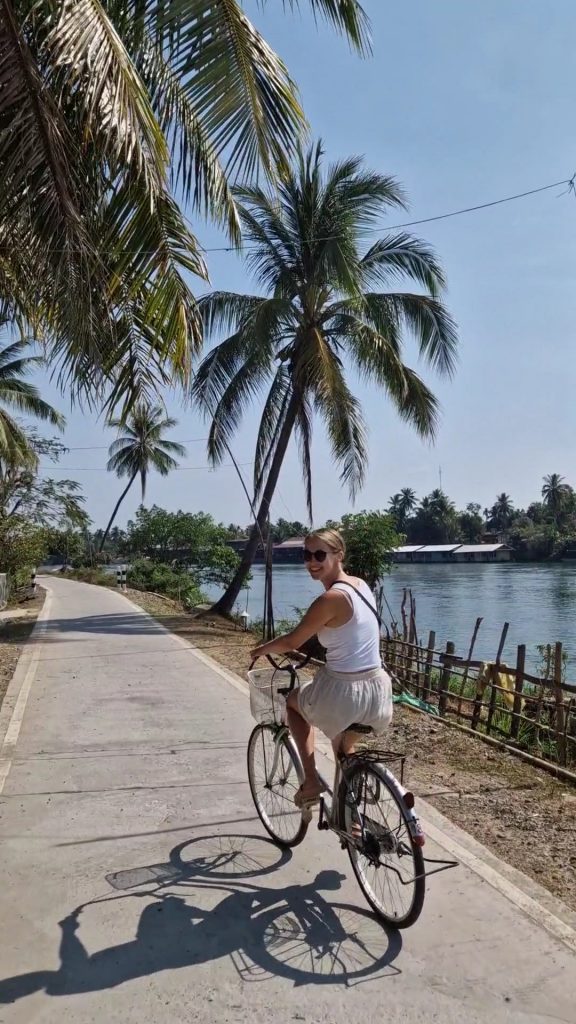Radtour auf Don Det, Laos