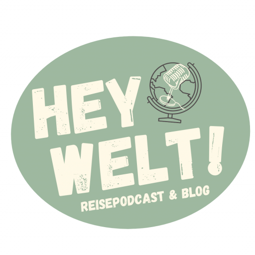 Logo Hey Welt! Reisepodcast & Blog