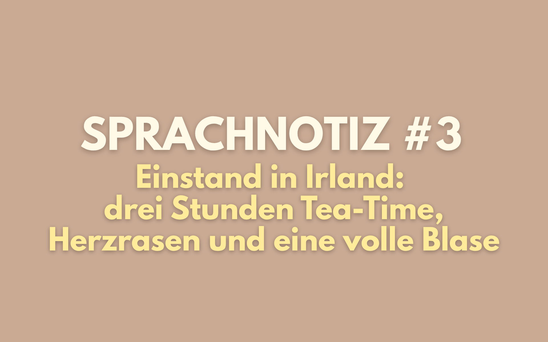 Sprachnotiz aus Irland #3 – Einstand in Irland: drei Stunden Tea-Time, Herzrasen und eine volle Blase